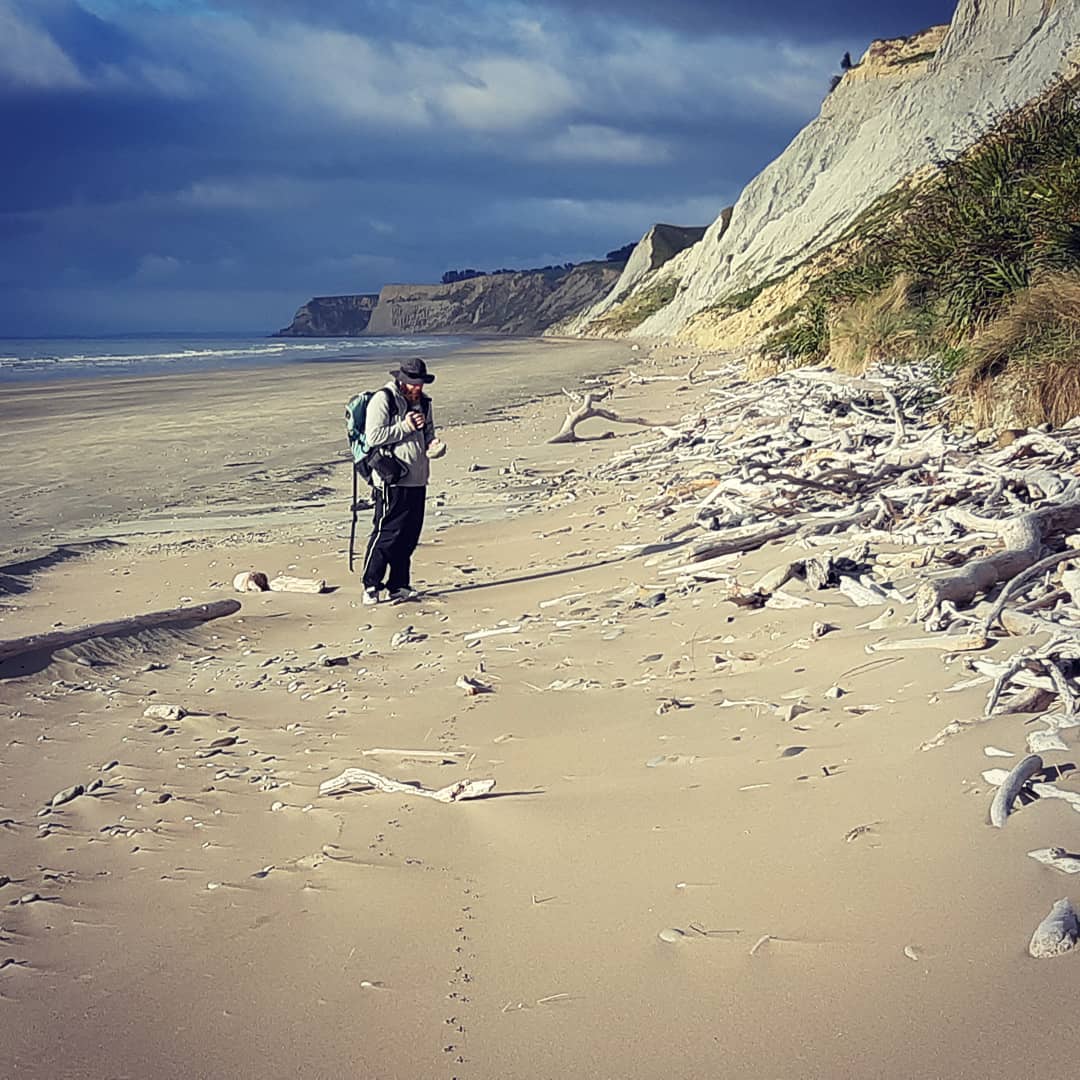 Fossil hunting on a North Canterbury coast, there's me getting some footage for the next video. I'm holding a concretion containing an unidentified vertebrae.

Thanks to @hdsoftail96 for taking the photo.

           